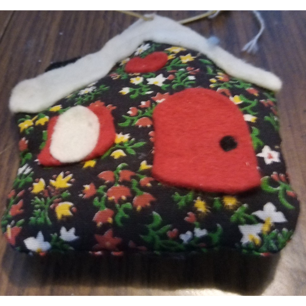 Handmade Fabric Christmas House Ornament